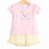 Country Clubin' Applique Ruffle Short Set, Pink
