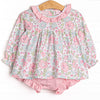 Fuchsia Flowers Diaper Set, Pink