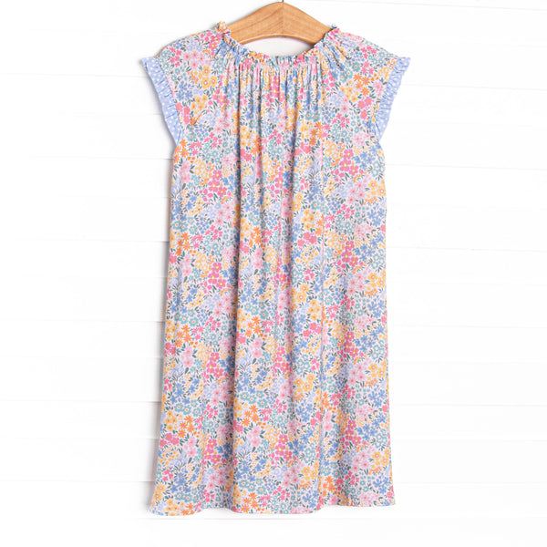 Island Blooms Bamboo Night Gown, Blue