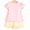 Country Clubin' Applique Ruffle Short Set, Pink