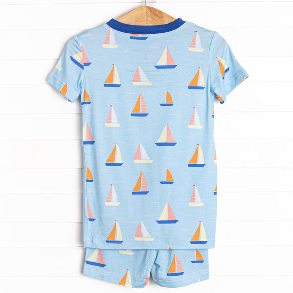 Sleep at Sea Bamboo Pajama Short Set, Blue