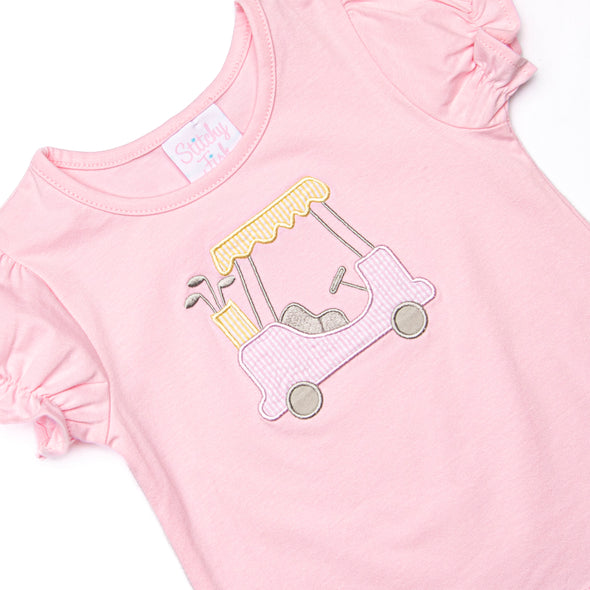 Country Clubin' Applique Ruffle Short Set, Pink