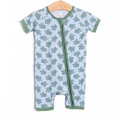 Slow Motion Shuffle Bamboo Short Zippy Pajama, Green