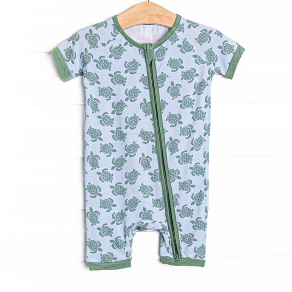 Slow Motion Shuffle Bamboo Short Zippy Pajama, Green