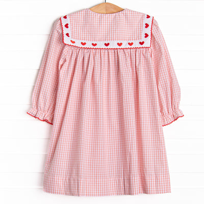 Close to the Heart Embroidered Dress, Pink