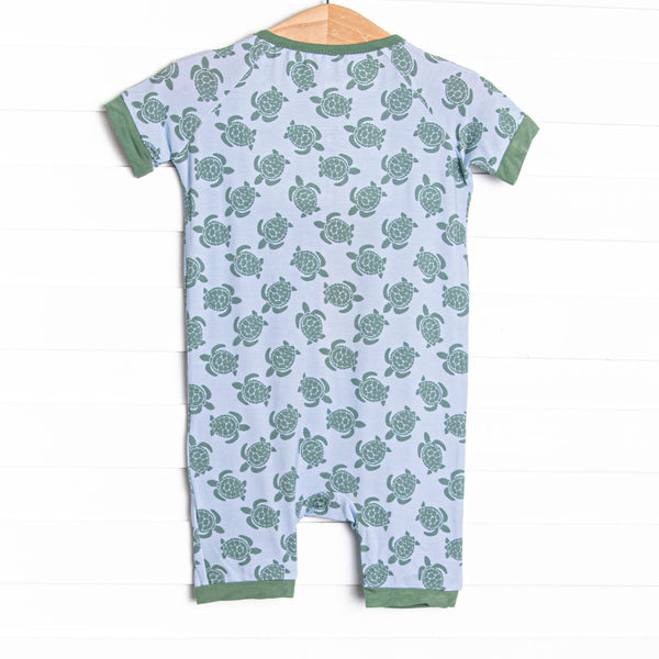 Slow Motion Shuffle Bamboo Short Zippy Pajama, Green