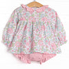 Fuchsia Flowers Diaper Set, Pink