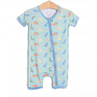 Dino Dreams Bamboo Short Zippy Pajama, Green