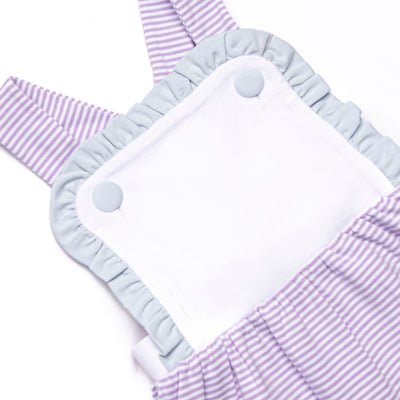 Claire Ruffle Dress, Blue and Purple Stripe
