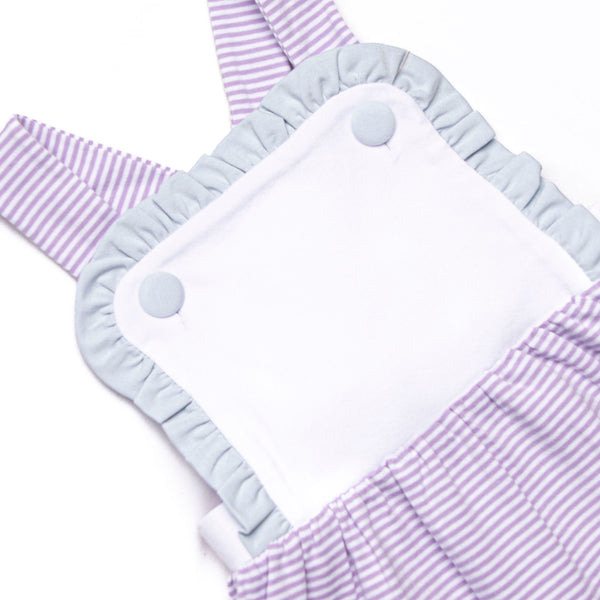 Claire Ruffle Dress, Blue and Purple Stripe