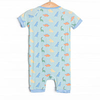 Dino Dreams Bamboo Short Zippy Pajama, Green