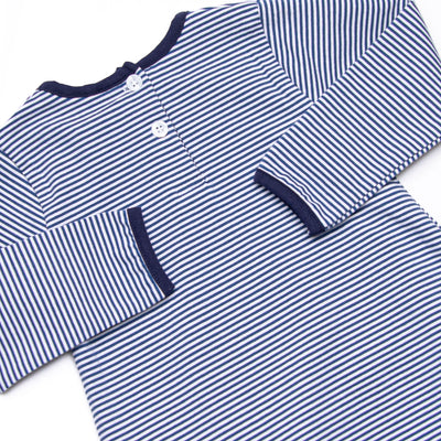 Noah Long Sleeve Pocket Bubble, Navy Stripe