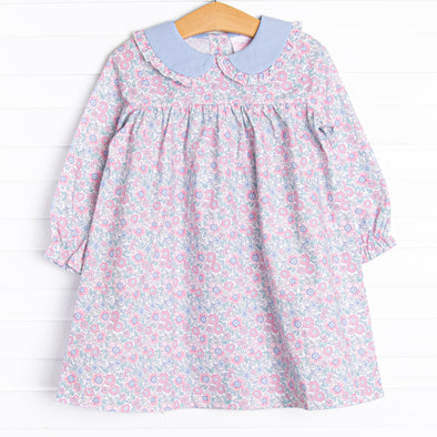 Garden of Flowers Dress, Blue