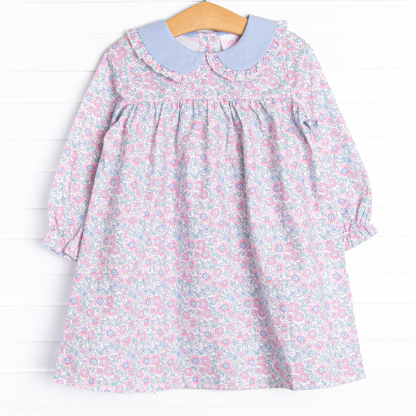 Garden of Flowers Dress, Blue