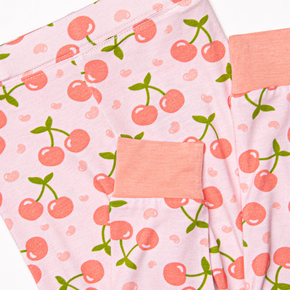 Cherry Sweet Dreams Bamboo Pajama Set, Pink