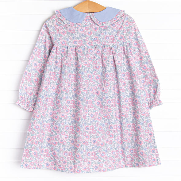 Garden of Flowers Dress, Blue