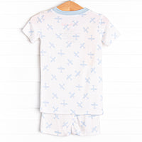 Soaring Skies Bamboo Pajama Short Set, Blue