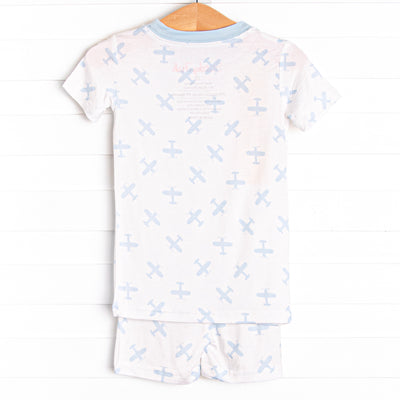 Soaring Skies Bamboo Pajama Short Set, Blue
