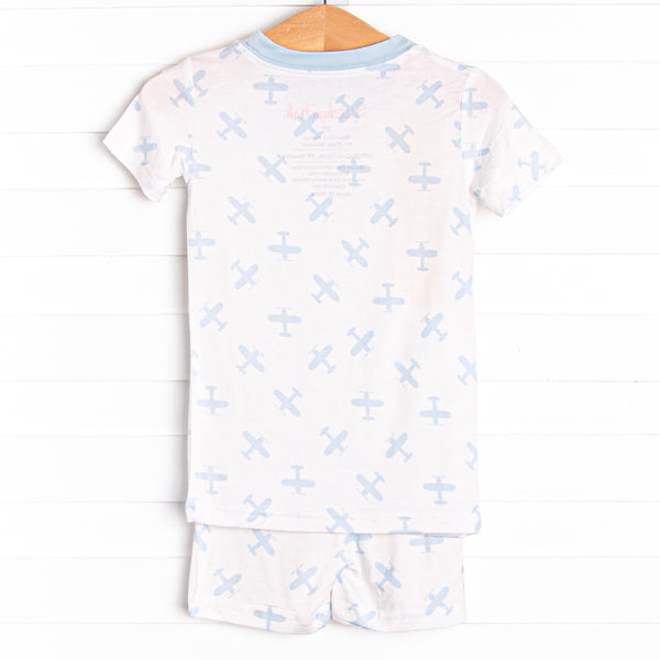 Soaring Skies Bamboo Pajama Short Set, Blue
