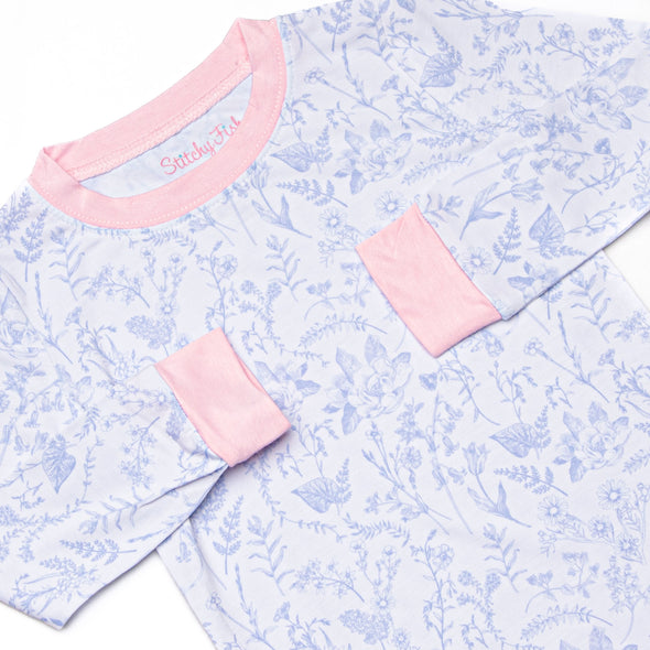 Timeless Toile Bamboo Pajama Set, Blue