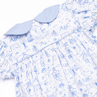 Schoolyard Skip Smocked Bubble, Blue