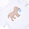 Sand Pail Pup Applique Top, White
