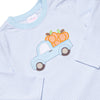 Pumpkin Pickup Applique Top, Blue Stripe