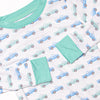 Truck Stop Bamboo Pajama Set, Green