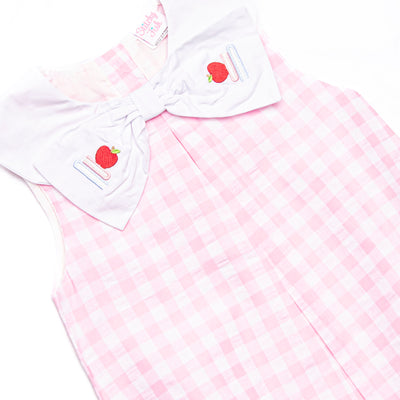 School Scholar Embroidered Bubble, Pink