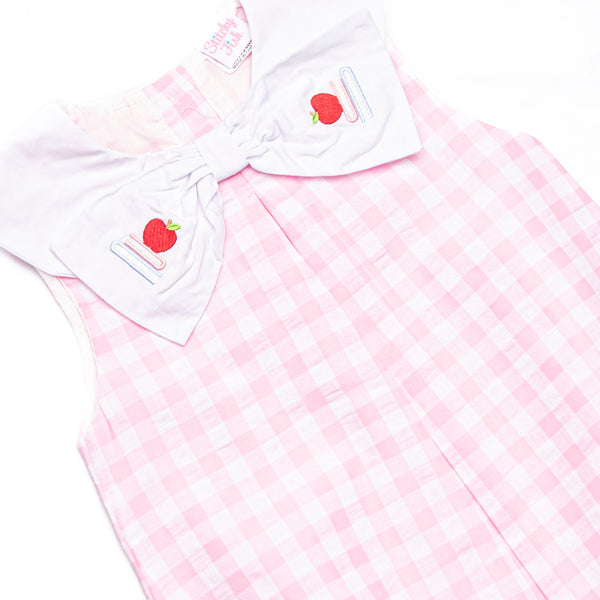 School Scholar Embroidered Bubble, Pink