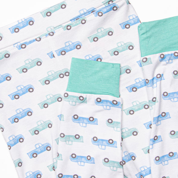 Truck Stop Bamboo Pajama Set, Green