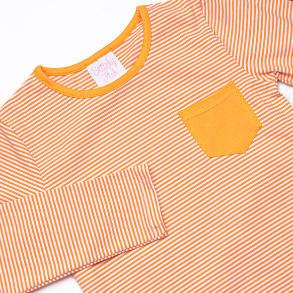 Down, Set, Hike Long Sleeve Short Set, Orange