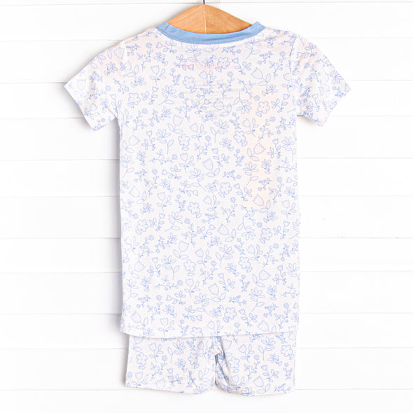 Blue Willow Bamboo Pajama Short Set, Blue