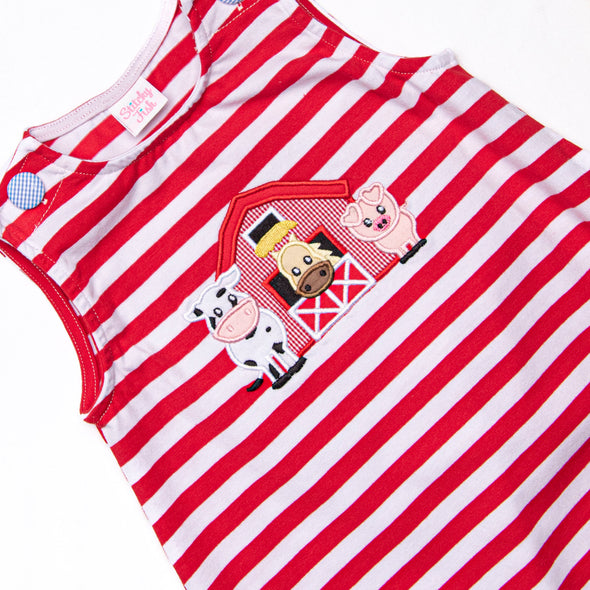 Back at the Barnyard Applique Bubble, Red