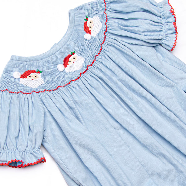 St. Nicholas Smocked Bishop Dress, Blue