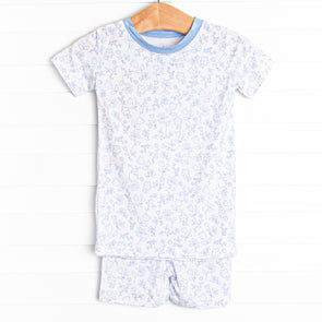 Blue Willow Bamboo Pajama Short Set, Blue