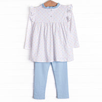 Mary Multidot Legging Set, Blue