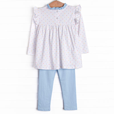 Mary Multidot Legging Set, Blue
