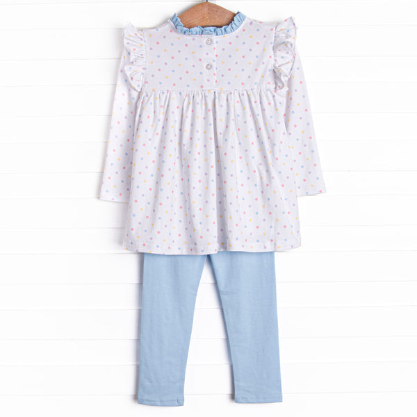 Mary Multidot Legging Set, Blue
