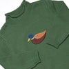 Rolled Neck Mallard Sweater, Green