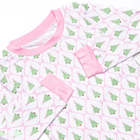 Forest of Firs Bamboo Pajama Set, Pink