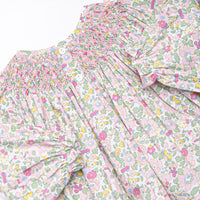 Bow Me Away Smocked Legging Set, Green and Pink Floral
