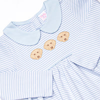 Pups and Paws Pima Embroidered Legging Set, Blue