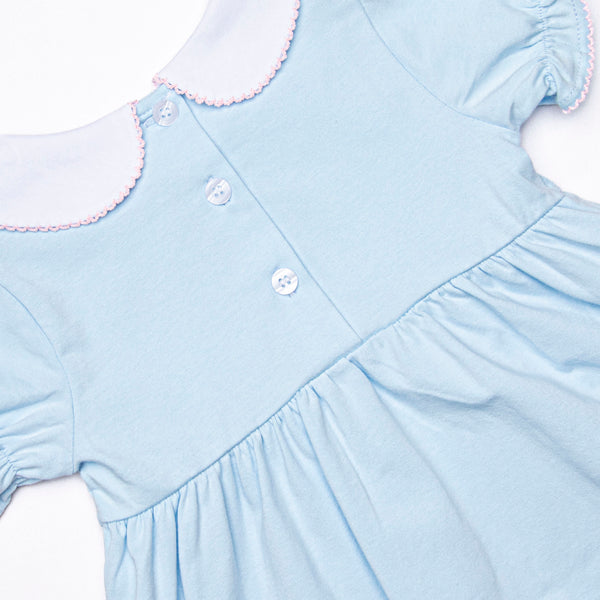 A is for Apple Applique Dress, Blue