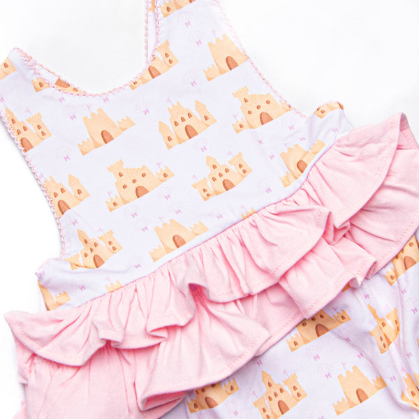 Seashells and Sandcastles Ruffle Bubble, Pink