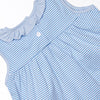 Jane Ruffle Short Set, Medium Blue Stripe