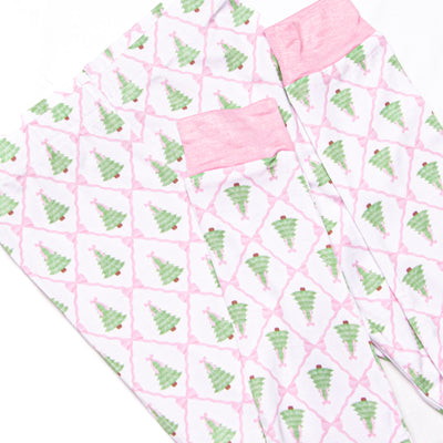 Forest of Firs Bamboo Pajama Set, Pink