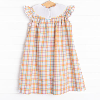 Harvest Haulin' Smocked Bishop Dress, Yellow