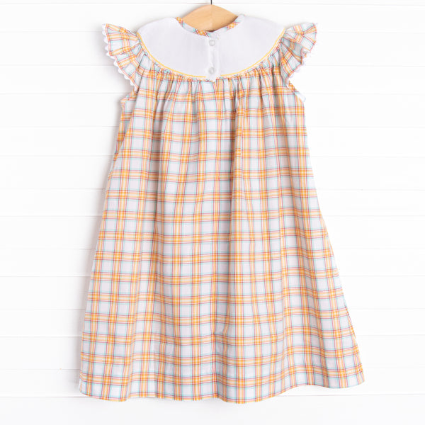Harvest Haulin' Smocked Bishop Dress, Yellow