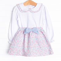 Garden of Flowers Skirt Set, Blue